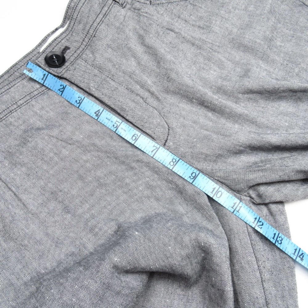 Anthropologie Linen Low-Rise Wide Leg Pants Gray Black - Size 12 - Picture 9 of 15